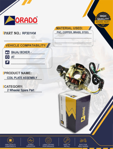 Conjunto de placa de bobina del estator Bajaj Boxer, calidad de exportación para repuestos de motocicletas, India, Orado - Product Image 4