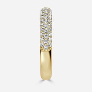 Anillo de Oro Sólido Personalizado con Diamante Redondo Brillante de 4 Quilates Cultivado en Laboratorio, Micro Pavé, Oro Amarillo de 14 Quilates, Proveedor de Joyería Fina al por Mayor - Product Image 4