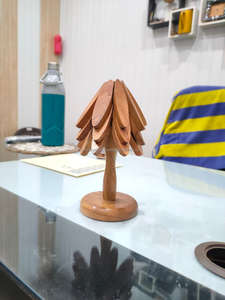 Luxury <b>Tree</b> Shape Wooden Trivet Set Coasters for Teapot Hot <b>Pots</b> Eco-Friendly Custom Size Placemat for Home/Restaurant Use India - Product Image 2