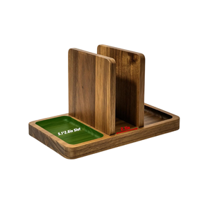 Porte-serviettes de table en bois d'acacia style ferme avec emplacements pour salière et poivrière, fabriqué au Vietnam, usine B2B - Product Image 3