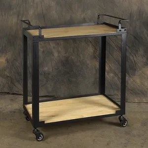 Organisateur de rangement de cuisine en métal fait main de qualité supérieure avec des étagères multi-niveaux spacieuses, construction en acier industriel, roulettes lisses - Product Image 6