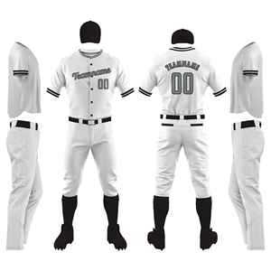 Fabricante de Ropa Deportiva Personalizada, Conjunto de Camiseta de Béisbol para Hombre, Pantalones de Béisbol, Manga Corta, Cuello en V, Poliéster que Absorbe la Humedad, Talla Adulto - Product Image 2