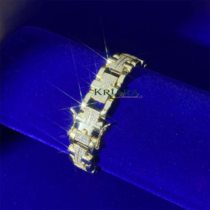 กำไลข้อมือเพชรเพาะเลี้ยงเคลือบทอง 18K 925 ทรงกลมเจียระไนแบบบริลเลียนท์ หรูหราสำหรับทุกเพศ เหมาะสำหรับสวมใส่ทุกวัน - Product Image 2