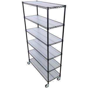 6000lbs Capacity 6-Tier NSF Metal <b>Wire</b> Shelving Unit Heavy Duty Storage <b>Rack</b> Adjustable <b>Rack</b> Wheels <b>Shelf</b> Liners 6000lbs - Product Image 5