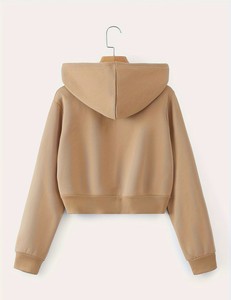 Sudadera con Capucha y Forro, Estilo Hip Hop, Corta, de Manga Larga, para Primavera, Otoño e Invierno - Product Image 2