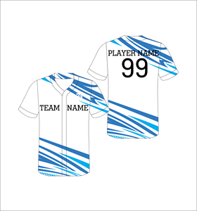 Camiseta de Béisbol Personalizada con Cuello en V, Manga Corta, Sublimada, de Poliéster que Absorbe la Humedad, para Adultos, con Impresión del Nombre del Equipo - Product Image 1