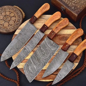 Juego de Cuchillos de Cocina de Acero de Damasco de 5 Piezas, Forjados a Mano por Ba Enterprises Industrial, Hoja de Corte Plano con Punta Caída, Cuchillos de Chef, 1 Año de Garantía - Product Image 2