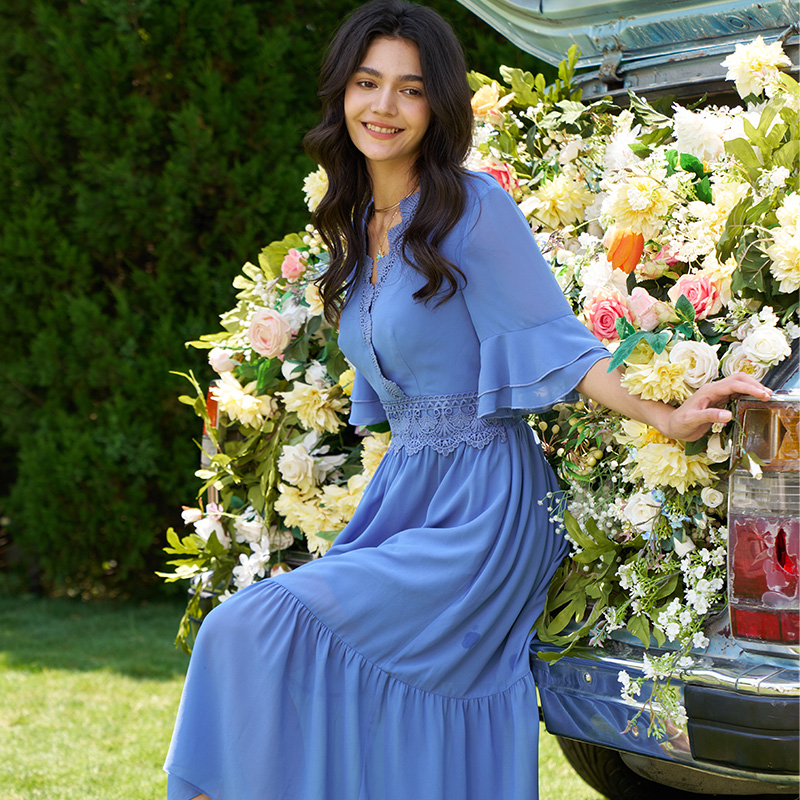 2026 V-Neck Lace Waist Maxi Romantic Dress Ruffle Flowy Short Sleeve Baby Blue Dress Women Wedding Guest Long Dress| Alibaba.com 2026 V-Neck Lace Waist Maxi Romantic Dress Ruffle Flowy Short Sleeve Baby Blue Dress Women Wedding Guest Long Dress| Alibaba.com