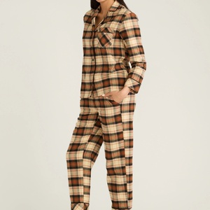 Conjunto de Pijama Térmico de Franela para Mujer, Elegante y a la Moda, con Cintura Elástica, Manga Larga y Pantalones Largos, Personalizable - Product Image 2