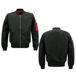 Ventes en gros de coupe-vent d'hiver personnalisés, vestes pour hommes en taille plus, vestes bomber en nylon satiné uni pour hommes - Product Image 6