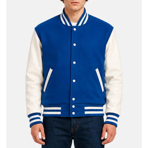 Veste universitaire rouge pour homme, couleur unie, fermeture à boutons, coupe classique, col rabattu, doublure en polyester et coton, style décontracté d'automne - Product Image 4