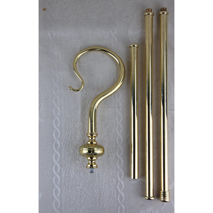 Croix traditionnelle en laiton plaqué or, fabrication artisanale, finition polie brillante, forme élégante, design fantaisie pour usage religieux en église, logo personnalisé - Product Image 1