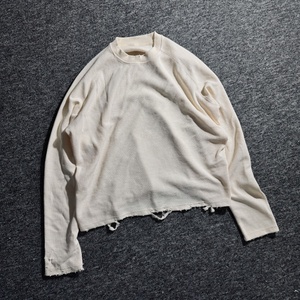 T-shirt à manches longues pour homme, coupe classique, col rond, tricot gaufré, respirant, couleur unie, décontracté, manches raglan, 100% coton - Product Image 2