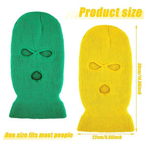 Pasamontañas de punto unisex con 3 orificios, cubrecara transpirable, impermeable, ajustable y cortavientos para deportes al aire libre - Product Image 4