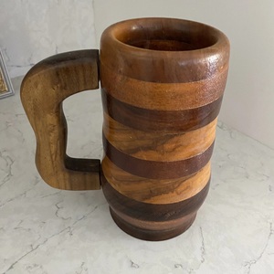 Taza de Café de Madera Hecha a Mano, Taza de Té a Rayas, Taza de Cerveza para el Hogar, Oficina, Hotel - Product Image 1