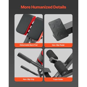 Banco de Hiperextensión Multifuncional Ajustable de 300 Libras, Silla Romana para Ejercicios de Glúteos y Isquiotibiales - Product Image 6