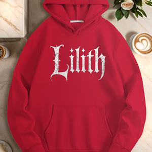 Sudaderas con capucha estilo gótico Lilith text para mujer - Product Image 2