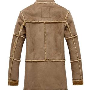 Veste en cuir de mouton véritable marron pour homme, modèle 2026, très tendance, 100 % haute qualité, vente en gros, faible MOQ, avec fausse fourrure chauffante sur le devant - Product Image 2