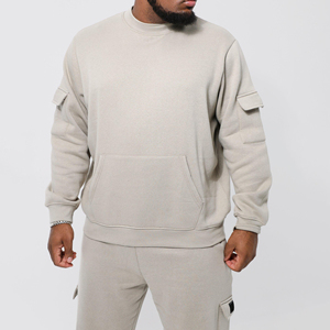 Ensemble de survêtement d'hiver unisexe de haute qualité, nouvelle collection, décontracté, respirant, imperméable, deux pièces, tricoté, couleur unie, personnalisable - Product Image 3
