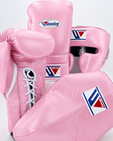 Set Sarung Tinju Winning Warna Biru Langit Kulit Asli Model Tali Untuk Latihan Dewasa Bernapas Sarung Tinju Pro Kickboxing