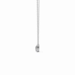 Duo Round <b>Emerald</b> & Pear Cut Lab Grown Diamond <b>Pendant</b> Necklace in 18K White Gold IGI Certified VVS Clarity Engagement Wedding - Product Image 4