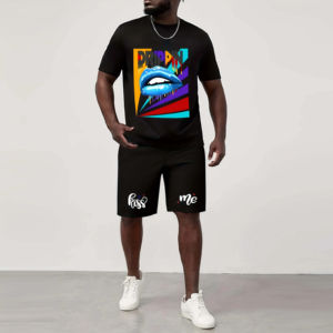 Conjuntos de Pantalones Cortos a Juego de Poliéster/Algodón para Hombre, Talla Grande, Casuales, de Verano, Conjunto de 2 Piezas, Camisa y Pantalones Cortos, Alta Calidad, Transpirables, Personalizados - Product Image 3