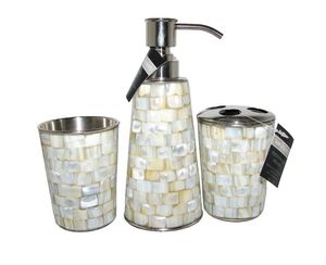 Contemporary MOP Inlay Bathroom Accessories <b>Set</b> <b>Soap</b> Dispenser Toothbrush Holder Tumbler Dish Tray Hotel Home Bathroom Decor - Product Image 2