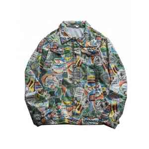 แจ็คเก็ตยีนส์พิมพ์ลายแบบซับลิเมชั่น ทรงดิสเทรส ซักแบบสโตนวอช สำหรับฤดูหนาว ผลิตจากผ้าฝ้ายแท้ 100% แห้งเร็ว ระบายอากาศได้ดี เป็นมิตรต่อสิ่งแวดล้อม จาก Solid Traders - Product Image 1