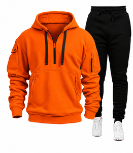Ensemble de survêtement unisexe SANGLASPORTS respirant 100 % coton, imprimé hiver, à capuche, deux pièces, streetwear, vêtements de sport doux et légers - Product Image 2