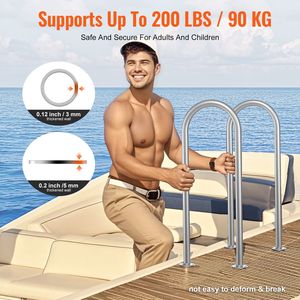 Corrimano per Piscina 36 x 13 Pollici con Piastra di Base in Alluminio, Ringhiera di Sicurezza Ergonomica per Piscine Interne/Esterne - Product Image 3