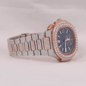 Montre en Moissanite de Qualité Supérieure Entièrement Sertie de Diamants pour Hommes, Clarté VVS, Cadran et Bracelet en Acier Inoxydable, Bijoux de Mode Hip Hop - Product Image 5