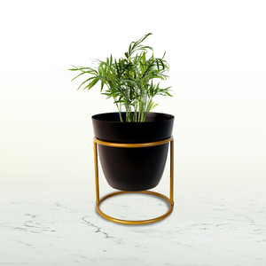 Vase à fleurs en métal noir Peng Essentials avec support en fer pour l'affichage de plantes d'intérieur et d'extérieur, décoration de la maison, style moderne - Product Image 5
