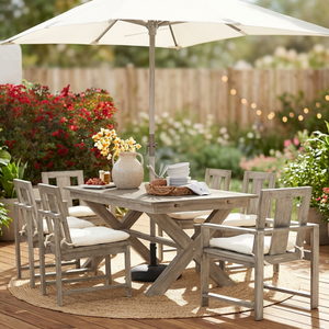 Juego de Muebles de Jardín para Comer al Aire Libre OEM/ODM, Material de Madera/Ratán/Aluminio, Disponible para 4/6/8 Personas, Tela/Cojín Personalizables - Product Image 1
