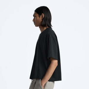 เสื้อยืดโอเวอร์ไซส์ผู้ชาย สีดำ ผ้าฝ้ายเจอร์ซีย์ แขนสั้น สไตล์ลำลอง สีพื้น ย้อมสีเรียบ ทรงพอดีตัว - Product Image 6