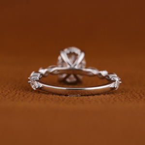 Bague de fiançailles et de mariage pour femme en or 14 carats avec diamant ovale de 2 carats cultivé en laboratoire, certifié IGI, prix d'usine - Product Image 5
