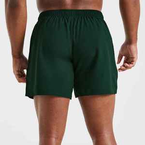 Pantalones Cortos Deportivos para Hombre, Color Verde Oscuro, de Secado Rápido, Cintura Elástica, Estilo Casual, Corte Medio, Tejido de Poliéster - Product Image 2