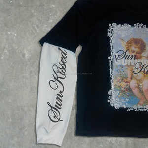 Camiseta de algodón lavada con ácido de doble capa para hombre con logotipo personalizado, transpirable, Vintage, de peso pesado, estilo callejero, antiarrugas, de gran tamaño - Product Image 3