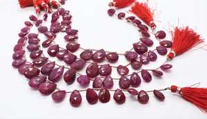 Natural <b>Ruby</b> Corundum Pear Shape Faceted Beads 11-14 MM <b>Ruby</b> Gemstone Beads <b>Ruby</b> Pear Shape Beads For Jewelry Making Supplies - Product Image 4