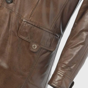 เสื้อโค้ทยาวผู้ชาย รุ่น Ruya Surgical M65 สีน้ำตาล ผลิตจากโพลีเอสเตอร์ กันน้ำ คอจีน มาตรฐาน ISO - Product Image 4