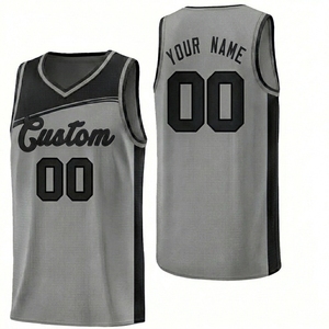 Custom Sublimated Basketball Jersey Red Black V-Neck Sleeveless Polyester Mesh Unisex Adult Team Uniform With Number And Name - Product Image 2