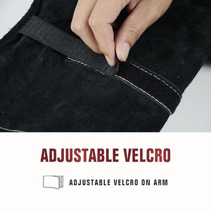 JNM SAFETY Mangas de soldadura de cuero de vaca para hombre y mujer, resistentes al calor y las llamas, ANSI/ISEA, nivel de corte 2, protección certificada CE - Product Image 3