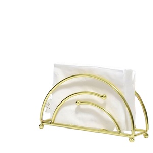 Servilleteros con base de alambre de hierro dorado de Royal Metal, maravilloso diseño más nuevo, bolas semiredondas para decoración de mesa de té en fiestas - Product Image 2