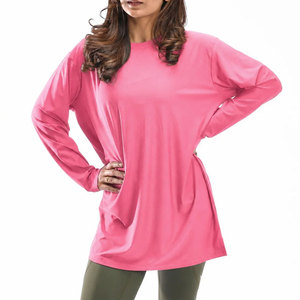 Venta de Fábrica: Ropa de Gimnasio para Mujer, Fabricante, Diseño Personalizado con Corte Inferior Holgado, Camiseta de Manga Larga Transpirable de Talla Grande - Product Image 1