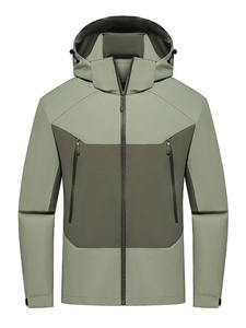 Chaqueta Softshell Impermeable con Capucha, Cortavientos, Tallas Grandes, Ropa de Escalada para Hombre, Chaquetas Deportivas - Product Image 3