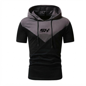 เสื้อฮู้ดแขนสั้นผ้าคอตตอนผสม รุ่นใหม่มาแรง ดีไซน์โดดเด่น ระบายอากาศได้ดี น้ำหนักเบา สำหรับผู้ชาย - Product Image 1