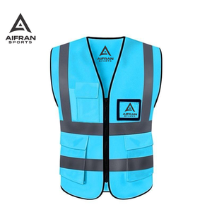 Chaleco de Seguridad Reflectante de Alta Visibilidad Aifran, Chaqueta de Trabajo Resistente al Viento con Múltiples Bolsillos para Construcción - Product Image 3