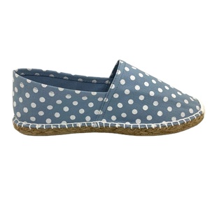 Alpargatas de lona Natural 100%, Alpargatas personalizadas, estampado de puntos clásico, cierre plano sin cordones a la moda, verano ligero - Product Image 1