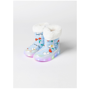 OZKIZ Korean Kids Winter Boots Girls 2-6 Years Flower Cherry Design Synthetic Upper Children's Fashion Wholesale - Product Image 1