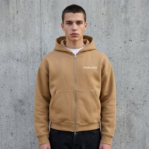 Vente en gros de sweats à capuche surdimensionnés pour hommes, en tissu French Terry 500GSM, à double fermeture éclair, imprimés numériquement, style streetwear boxy - Product Image 6