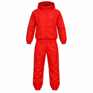 Custom <b>Men</b>’s Windbreaker Tracksuit Set 2 Piece Polyester Nylon Full <b>Zip</b> Athletic Sportswear <b>Jogger</b> Pants OEM ODM in Red color - Product Image 1
